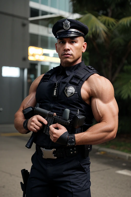Muscle SWAT Police men