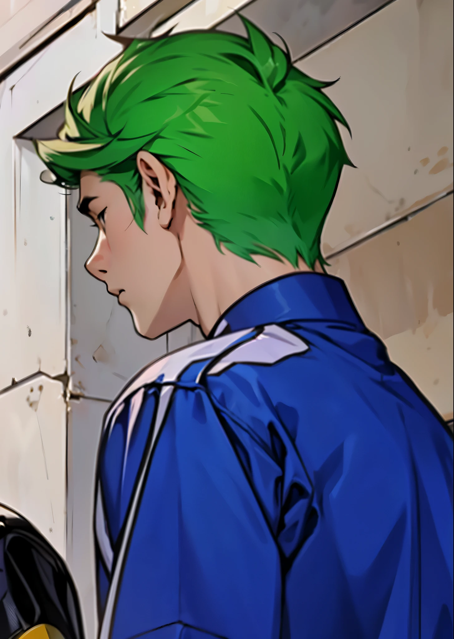 a cute young man of hair is sad