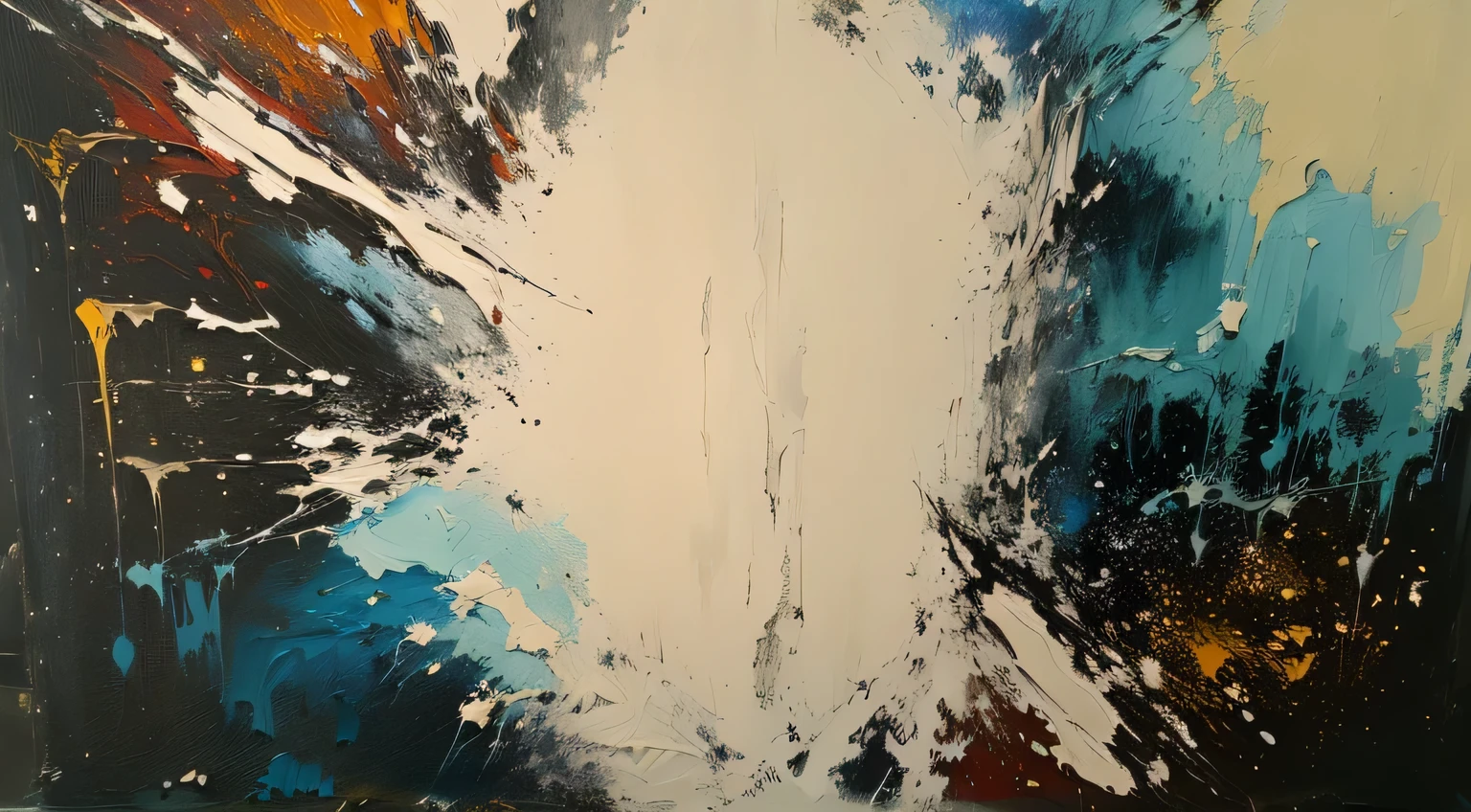 Abstract Expressionist Style, oil on canvas high angle view, canvas, metaphysical painting