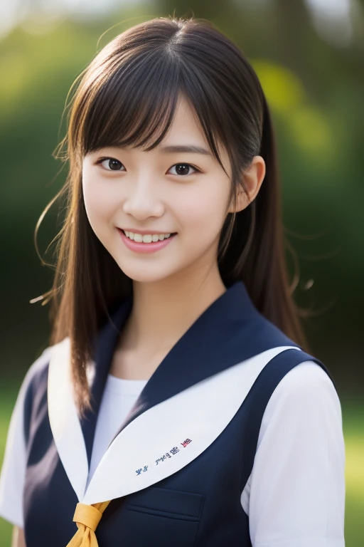 (masterpiece、16k image、high resolution、highest quality)、solo、One Girl、(Japanese Girls&#39; High School Sailor Uniform,perfection)、(Japanese Girls&#39; High School Blazer,perfection)、skirt、(perfectionな解剖学,Beautiful body、Healthy Body、Beautiful Skin)、sunny day、Black-haired、Short-haired、Long-haired、ponytail、black eye、On the way home、、Flat Chest、18-year-old、School zone、Artistic.、Beautiful woman、Beauty Body、smile、((Full body portrait))、