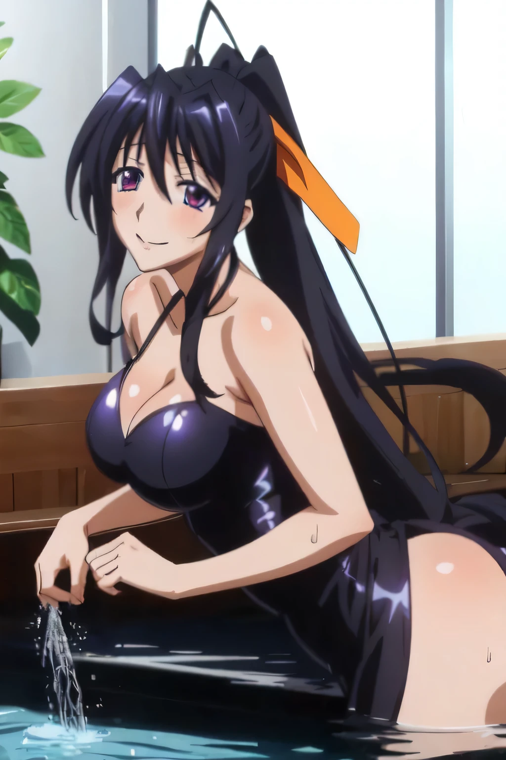 Himejima Akeno、Long Hair、(draw the eyes:1.2)、one person
、blush、smile
、(You can see her chest)
、( Exposed)
、Soaking wet
、Sit down
、In a suit
、(highest quality)
、(Fine skin:1.3)


