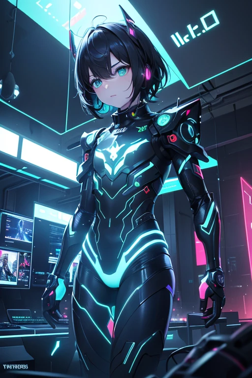 (masterpiece, best quality:1.1),
(8k, best quality, masterpiece, ultra highres, ultra-detailed:1.2),future technology,1boy,ninja boy wearing cyberpunk-style mecha costume,mechanical exoskeleton,Shining dagger,dynamic poses,(glowing electronic screen),(Electronic information flow:1.3),Holographic projection,(Glowing electronic screen on arm:1.2),whole body,Multi-wire striations,Luminous text on thigh,(boy pose:1.2),Glowing electronic shoes,whole body,Colored smoke,City avenue,skyscraper,neon lights，