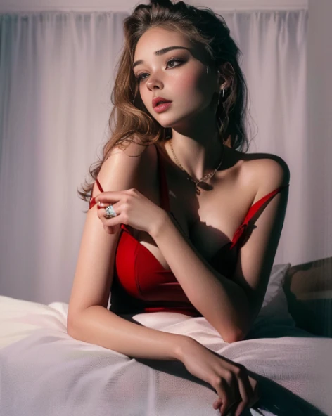 Woman in red dress sitting on bed, Portrait of Sophie Mudd, Anna Nikonova aka newmilky, Julia Lamova's style, Yelena Belova, John shouted, Angela Fian, Anastasia Ovchinnikova, Olga Buzova, Victoria Gavrilenko, Alina Ivanchenko, Anna Nikonova