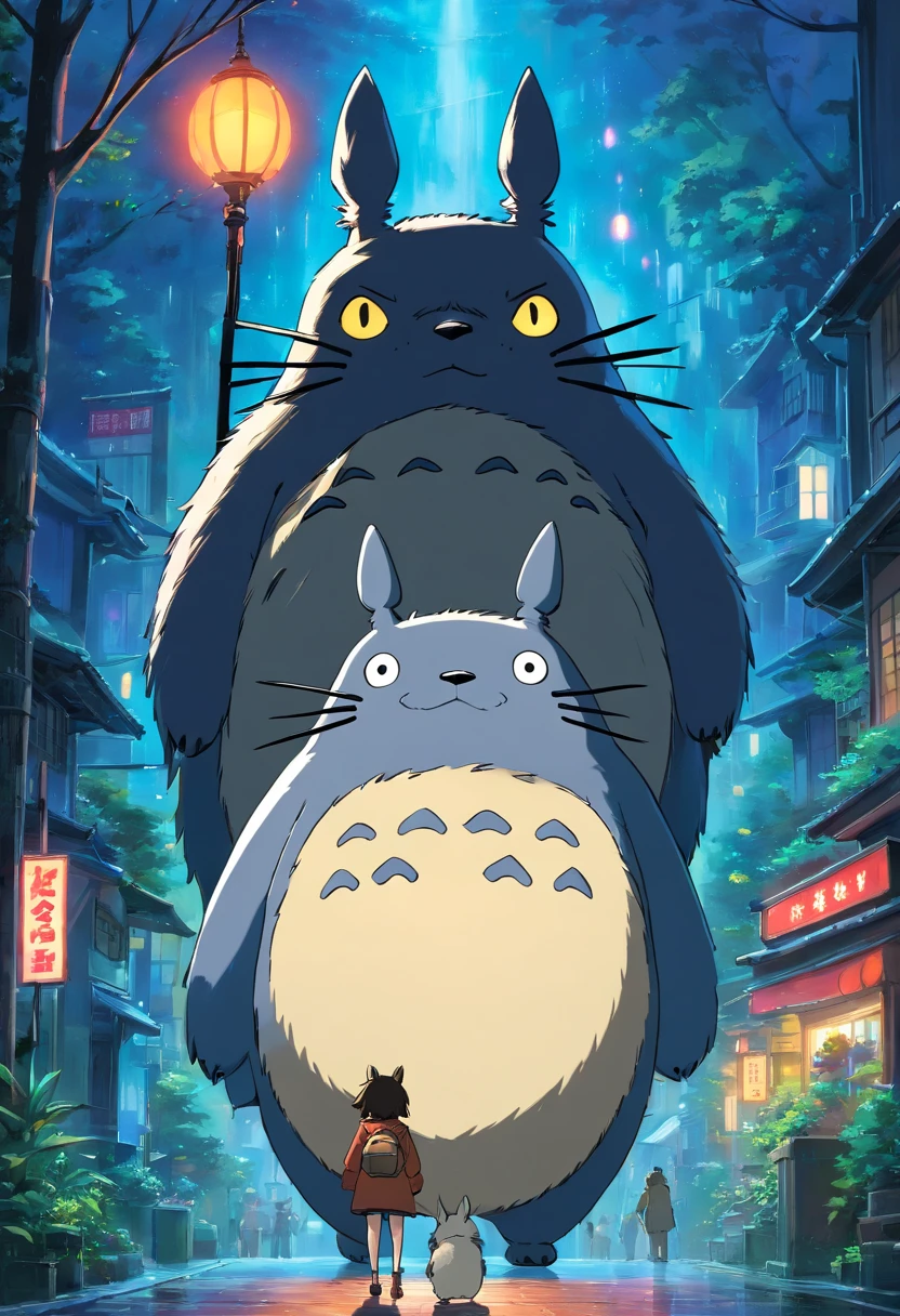 totoro in "john wick parabellum", by Studio Ghibli,Illustration by Hayao Miyazaki,
