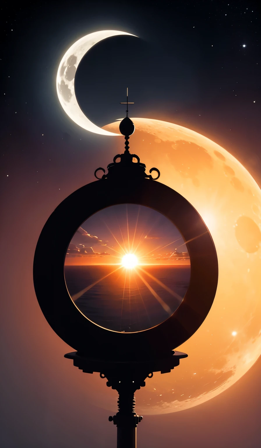 Imagination the sun next to the moon