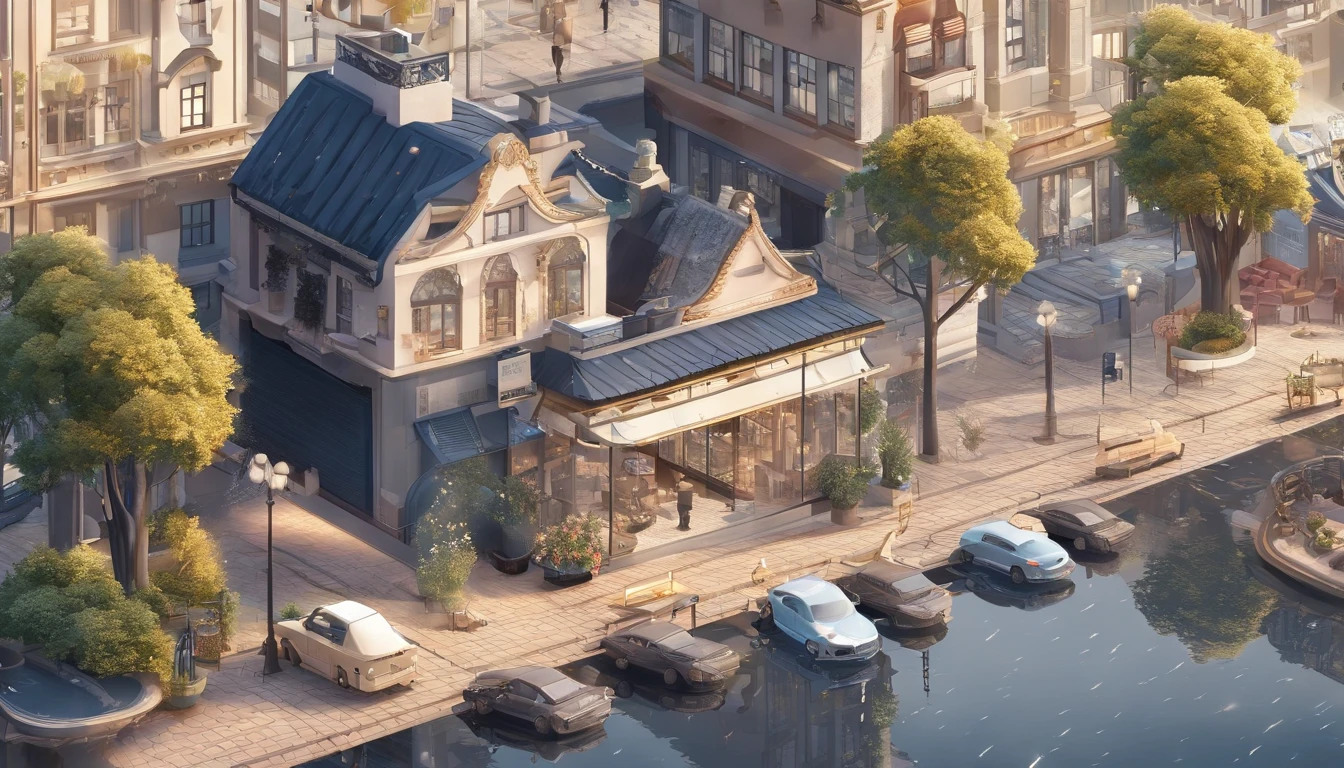 (High quality images)、(Detailed Images)、(((isometric)))、(midnight)、(City)、(rain)、nostalgic