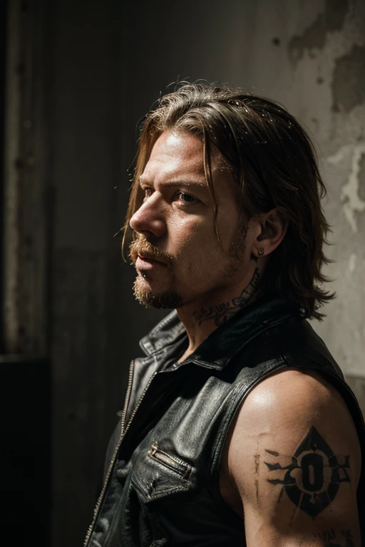 retrato de james hetfield,Obra maestra,mejor calidad,cinematic photo of a gang member , epic lighting, rocker
