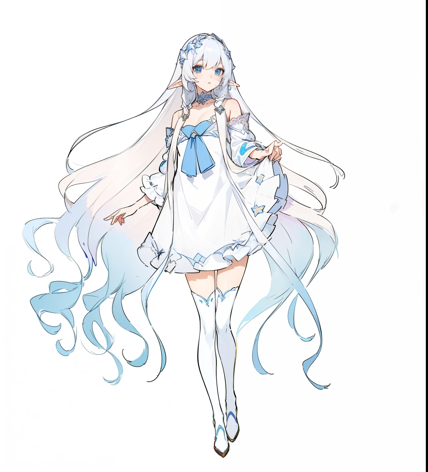 ((Masterpiece, Highest quality)), Detailed face, honkai star rail character, character sheets, full bodyesbian, delicate design, elf ears, long white hair, Full of details, Highly detailed, Depth, Many parts, 1 character, anime character design of a woman with long hair, clear outfit design, outfit design, [ character design ], character adoptable, official character illustration, full body adoptable, full body character design, ( ( character concept art ) ), ornate attire, pretty anime character design, great character design, pretty anime character design, ( ( character concept art ) )
