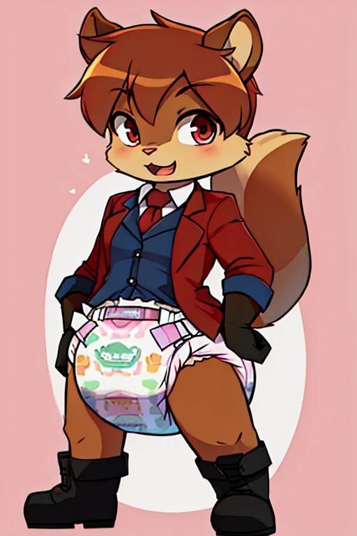 2 boys, rabbit and squirrel, furry, bodyfur, blazer, diaper, gloves, boots