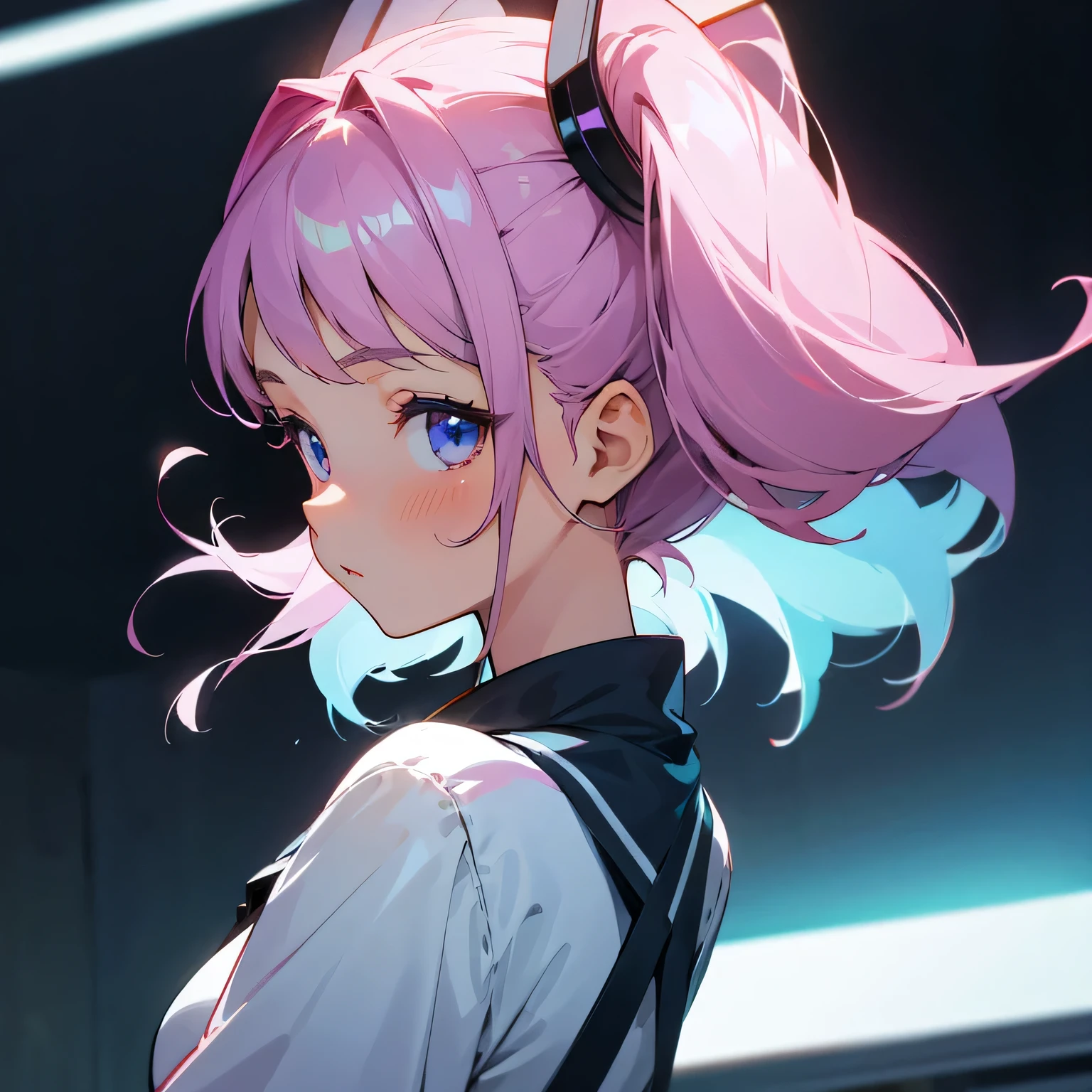 Cute anime girl, looking at side, 4k, HD, high res
