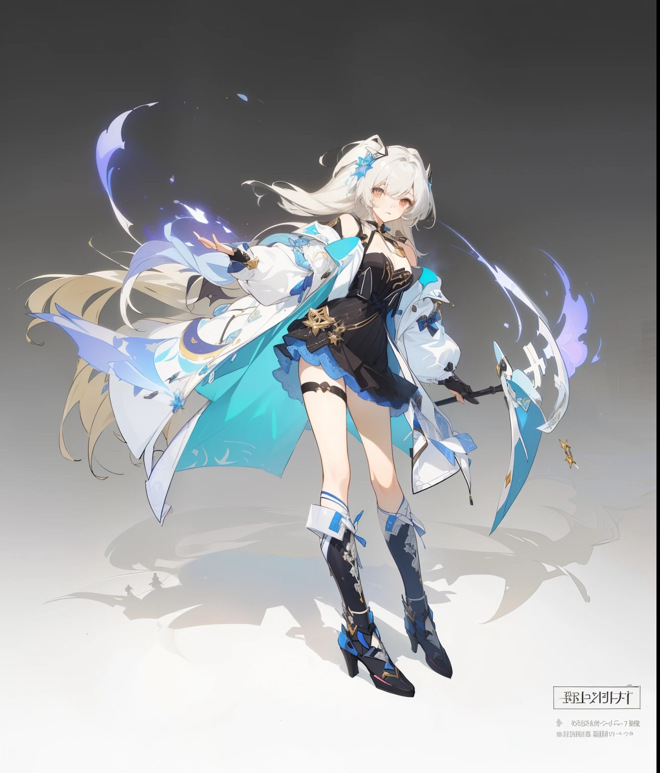 ((Masterpiece, Highest quality)), Detailed face, honkai star rail character, character sheets, full bodyesbian, oversized coat, long grey hair, Full of details, Highly detailed, Depth, Many parts, 1 character, anime character design of a woman with long hair, clear outfit design, outfit design, [ character design ], character adoptable, official character illustration, full body adoptable, full body character design, ( ( character concept art ) ), ornate attire, pretty anime character design, great character design, pretty anime character design, ( ( character concept art ) )