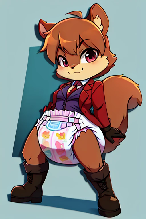 3 boy, rabbit and squirrel, furry, bodyfur, blazer, diaper, gloves, boots