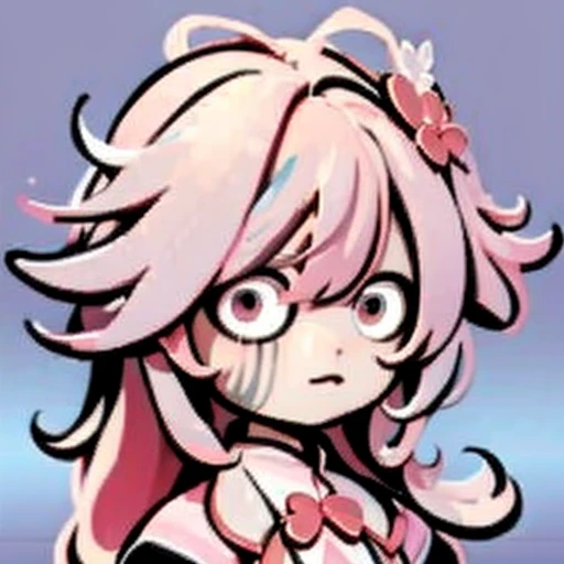Female cartoon character with long pink hair,Multiple expressions,happy,sad,cry,sad,Transparent Background,Simple lines,