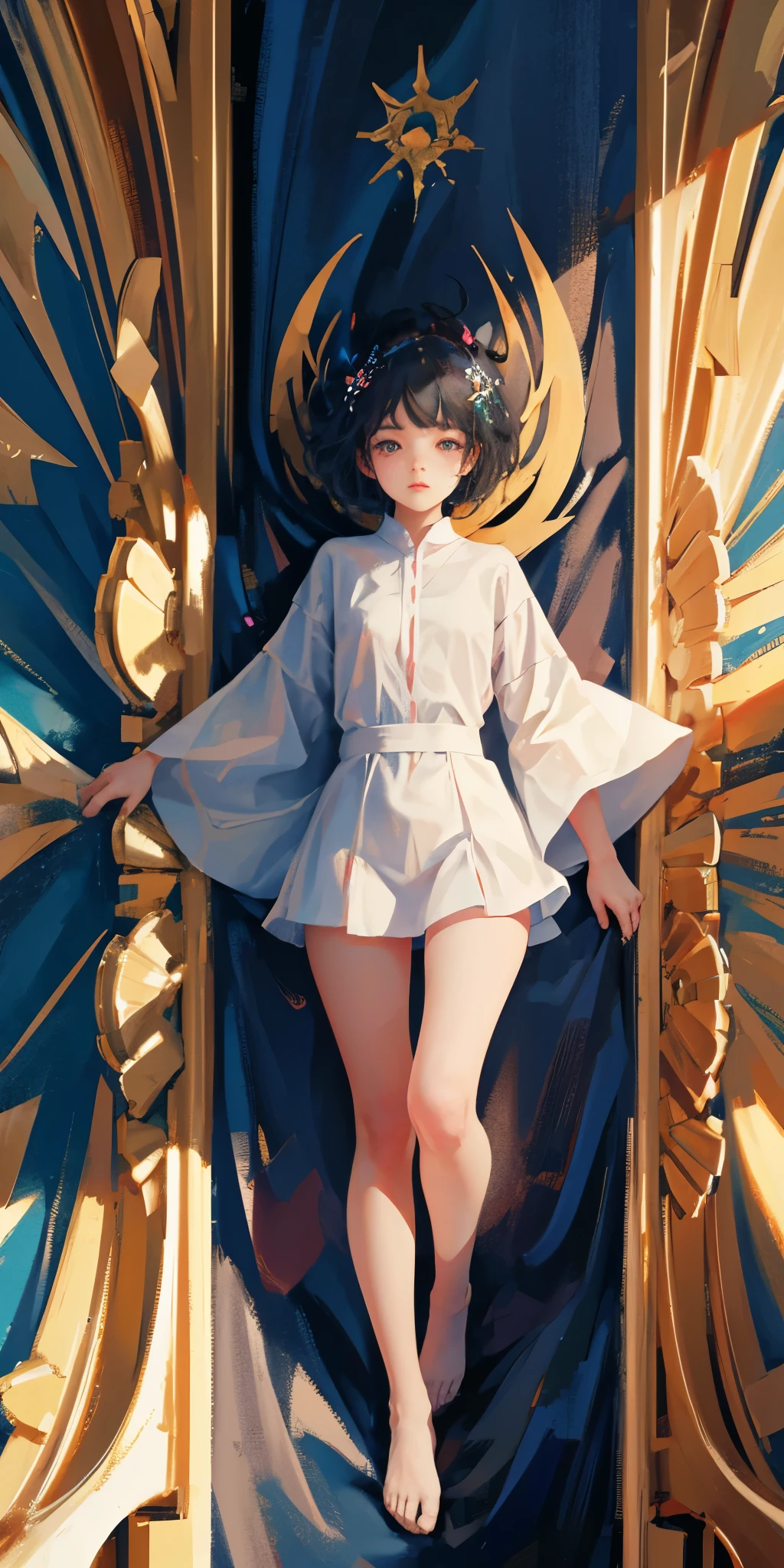 [Tarot:1.4]，symmetry，daughter，Full body female love，Put your hands together and bloom，（Very detailed:1.1），masterpiece，very good，best quality，8k