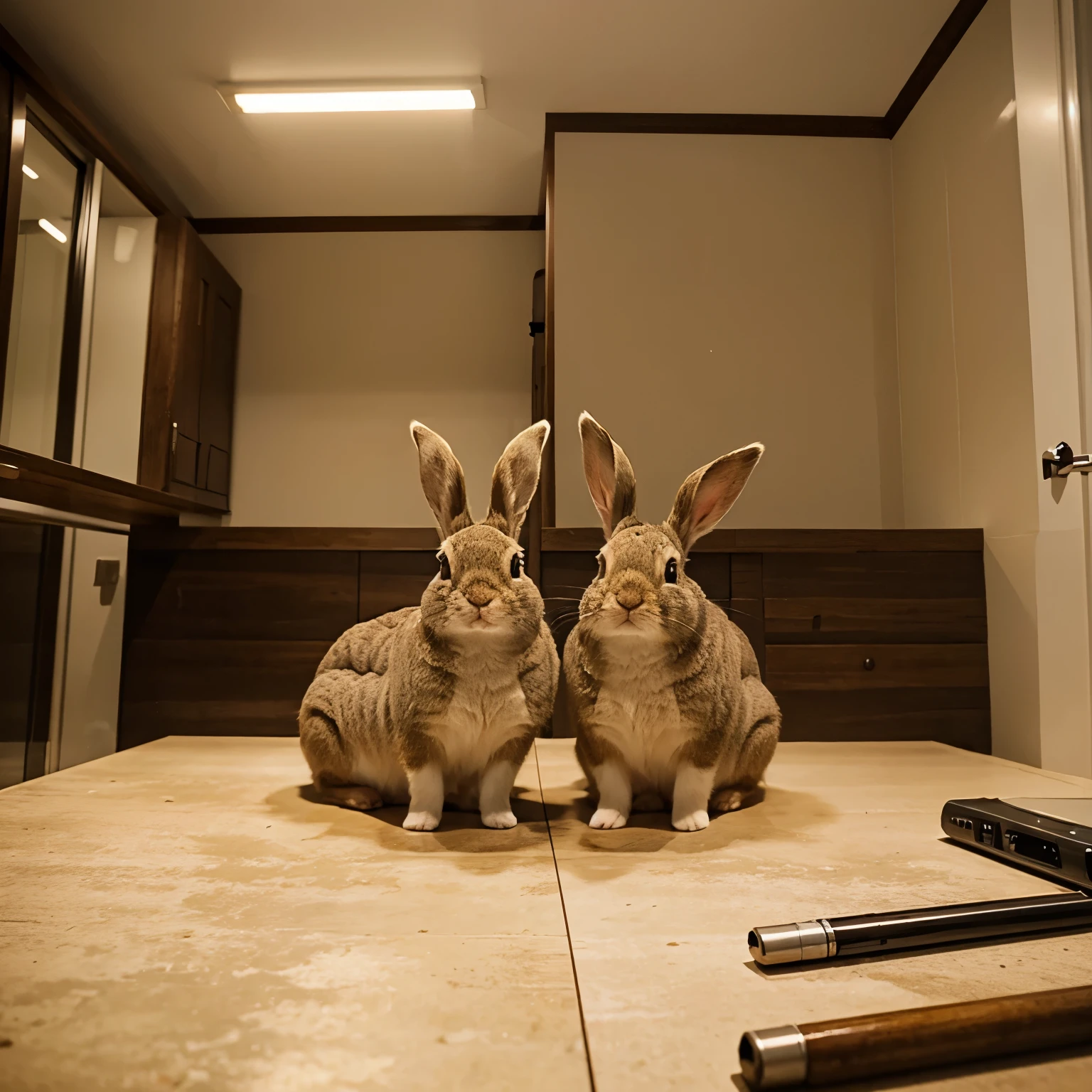 Create me a phone wallpaper containing rabbits