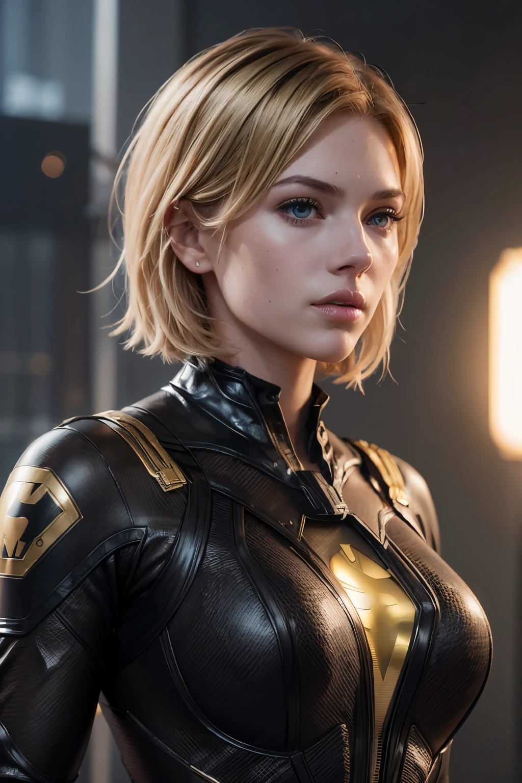 A stunning digital painting of (Emma Watson:1.0) by (Kekai Kotaki and Adam Hughes:1.2), Thick, voluminous curls that cascade down the back in a glamorous Hollywood style. wearing (As Female Panam Palmer from Cyberpunk 2077, create a stunning high-resolution piece of digital art. The scene unfolds in her caravan, the interior bathed in the soft glow of numerous screens and monitors. Dressed in her casual desert gear, she's pouring over the map spread out in front of her, a look of intense focus on her face. The atmospheric lighting, the meticulous detailing of the caravan's interior, and Panam's dedicated expression all contribute to the sense of anticipation.:1.2) , (She stands with her back straight, her hands confidently resting on her hips. Her legs are slightly apart and she stares directly into the camera with an assertive gaze.:1.1) ,(unforgettable illustration,best quality,DSLR-quality,An inspiring, ultra-high-resolution image,captivating concept art,Beautifully realistic,trending on ArtStation,4k quality,sharp focus,smooth skin,cinematic lighting,Photorealistic Painting,8k,unforgettable promo image,realistic lighting,concept art,high-resolution,unreal engine,Deviant-art,volumetric lighting,award-winning digital painting,octane render:1.2), <lora:Luis Royo and Woman v.2:0.85>