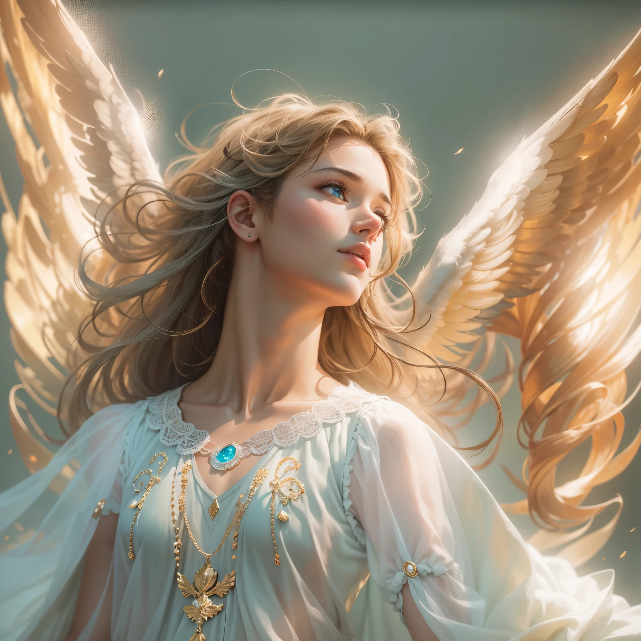 masterpiece, highest quality, 8k, Real person, Realistic, Extremely dense CG, Shiny skin, Fully focused, heaven, The Glory of God, Shine, Angel, bless, happiness,