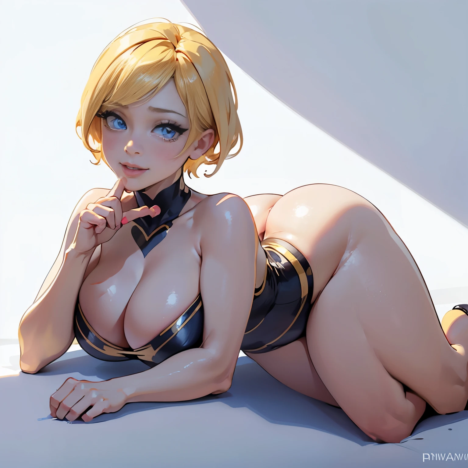 Pikachu, prostitute, best quality: 1.1, 1 girl, (blue eyes), detailed blue eyes, well-aligned eyes, extremely detailed face, blushing cheeks, perfect face symmetry, smiling, embarrassed, (yellow prostitute clothes), BREAK intricate details on hands, intricate details on fingers, (very huge) breasts, blond hair, detailed hair, short hair, defined figure, thick muscular legs, small defined waist, (very much voluptuous body), (very much muscular body), lascivious woman, nymphomaniac woman, dynamic pose, Interacting, (whole body perspective), ((white background scenery with shadows): 1.5)