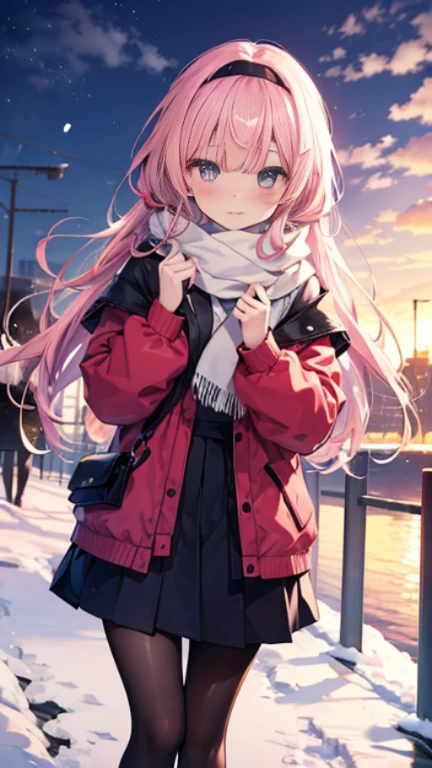 、、Shyness、blush、Embarrassing、blush、、、skirt、snow原、、snow、cold、scarf、scarfを巻く、降snow高解像度、Full HD、8K quality、、、Droopy eyes、、、Eye highlights、Bright Eyes、Clear Eyes、Beautiful Eyes、avert your eyes、Embarrassing、blush、、Eye highlights、、、Eye highlights、信じられないほどBeautiful Eyes、Black tights with pink lines、、、Valentine&#39;s Day、chocolate、両手で心臓型のchocolate持つ、、Confession、Pink Hair、Let your hair down、Straight hair、Long Hair、Black headband、Thighs