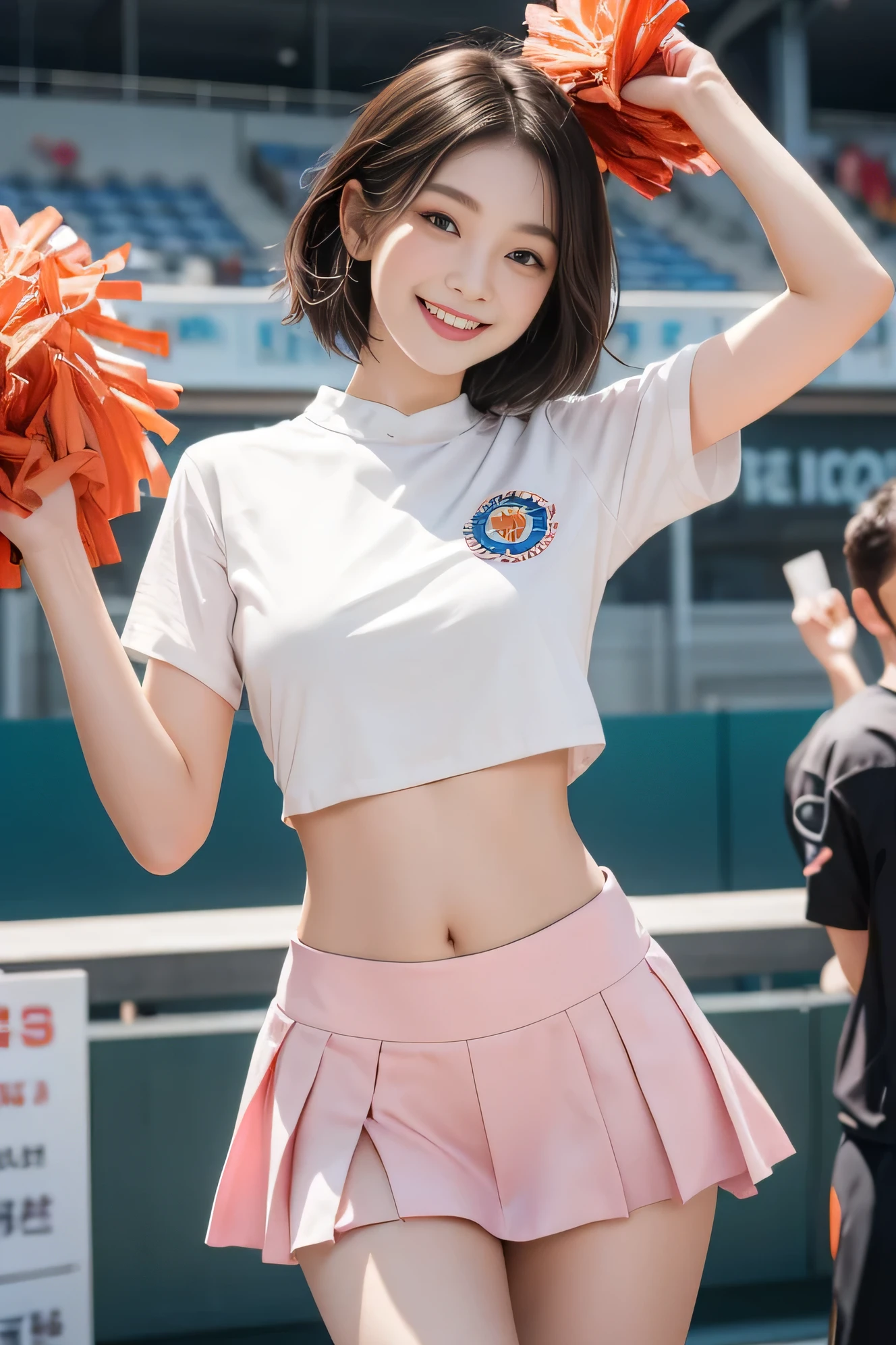 A smile full of happiness、((During hard sex:1.3))、pink panties、、panting face、Lacking、After being attacked、sweating、excited expression、Short hair、glasses、highest resolution、too bright natural light、bright sun、sunlight too bright、clear picture、High level image quality、live action real、8K、table top、Pretty Woman、ornate clothes、lift your own skirt、Lifting the skirt、panties focus、1 girl, 1 boy left,(boy and girl sex),8K original photo、beautiful woman:2.0、24 years old、japan、Cute baby turtle、Nedium Chest、((cheering girl:1.5))、mini skirt、Beautiful eyes are depicted in detail、Eyelashes、((brown eyes:1.2))、beautiful double eyelids、eye shadow、perfect eye makeup、((smile:1.6))、Beautiful and thin Regaroon hair)、medium hair、fluffy hair、Stadium、afternoon、latina、realistic:1.9、sexy belly button、skinny legs、thin eyebrows、tear sac、high nose、((incredibly sexy))