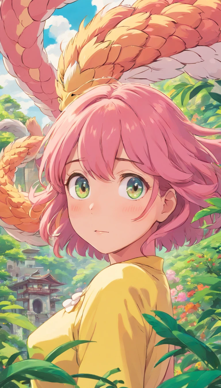 Chica lamia, pelo rosa