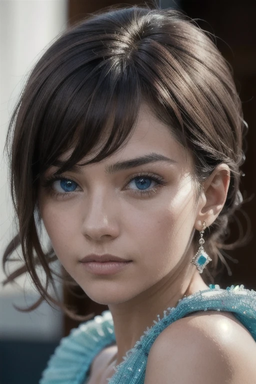 primer plano de una mujer europea, pelirrojo intenso, ojos grandes, ojos azules,ojos blue,cabello recogido, mujer joven textura natural de la piel, 24mm, texturas 4k, soft cinematic light, foto cruda, photorealism, fotorrealista, intrincado, elegant, Muy detallado, Sharp focus, ((((cinematic look)))), tonos calmantes, detalles locos, intrincado details, hiperdetallado, Bajo contraste, soft cinematic light, colores tenues, Exposure Mix, hdr, despondent, cabello en un congo, mirandode frente, ojos super azules.