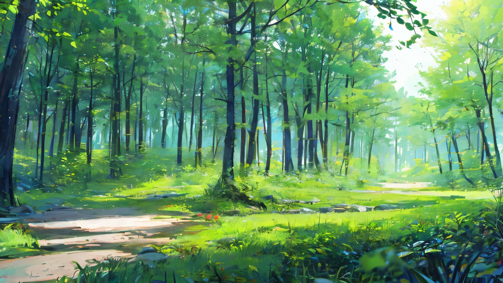 Wild forest, no people, no buildings