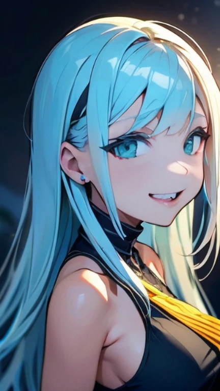 {{masterpiece}}, best quality, extremely detailed CG unity 8k wallpaper, cinematic lighting, lens flare, beautiful detail eyes, black, side glance, multicolor short white hair, colorful light, particles, heterochromia, (colorful:1.5), (colorful hair:1.5), show body goal, beach view, swimsuit,