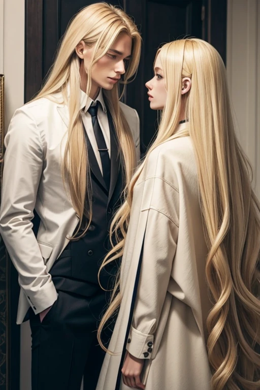 long hair blonde man and long hair blonde woman