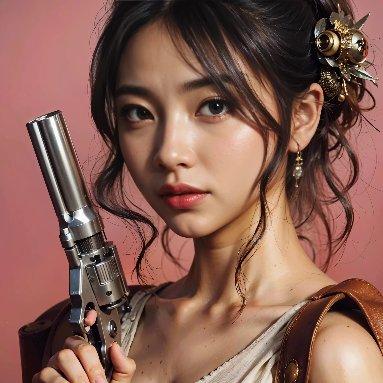 (masterpiece, best quality:1.2), (8k uhd, 16k, 32k, ultra high res), (photorealistic:1.37), (RAW photo), ultimate-realistic, ultimate-realistic details, ultimate-realistic texture, ultimate-intricate details, ultimate-realistic lighting, ultimate-realistic shadow, japanese girl, ultimate-cute face, ultimate-RAW skin, ultimate-realistic eyes, woman in powered suit, cannon mounted on shoulder, very cute face, mechanical, extremely intricate details, full body shot, ultimate photorealistic, clear stream