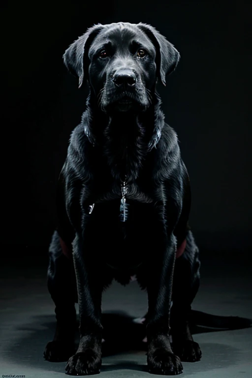 a realistic picutre of a black Labrador Retriever with real anatomical proportions