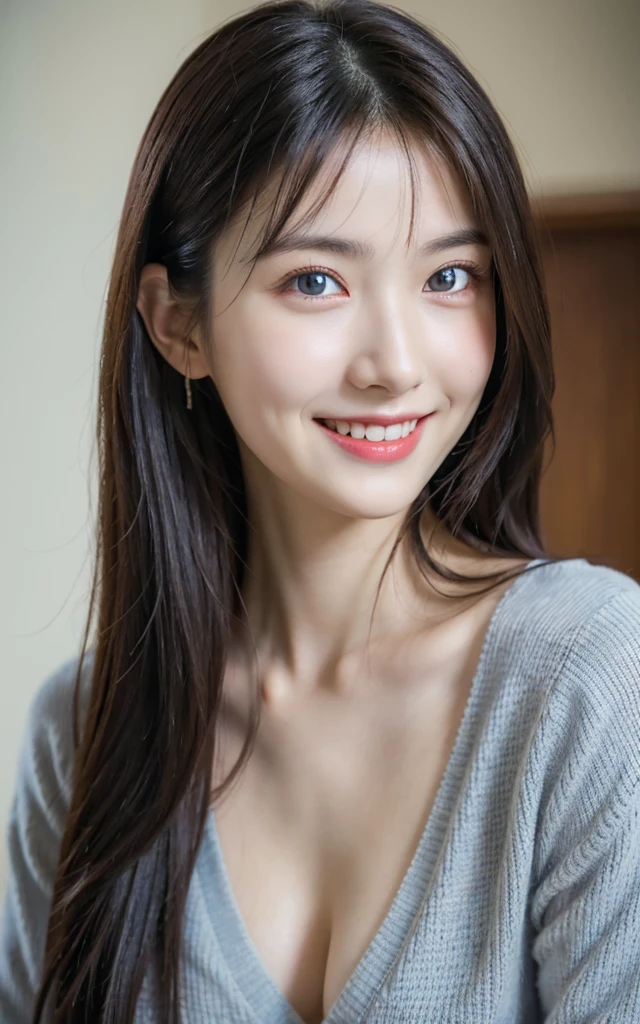 (RAW Photos:1.2), (Photorealistic:1.4),(Complex Details:1.2),(Masterpiece:1.3),(Best Quality:1.4),(Ultra High Definition:1.2), Cinema Lights, Ultra High Definition,(Detailed Facial Features),(Detailed Clothing Features),(Detailed Clothing Features), Sweater, HDR, 8k Resolution, Look Viewer, Skin Tight, (Shiny Skin),( slender girl), dreamy, nsfw, candle, candlelight, white flower,constriction, bedroom, straight hair, long hair, dark hair, light blue eyes, single woman, cute, innocent, (smile), (innocent smile), skinny, indoors, breasts, big tits, big ,
