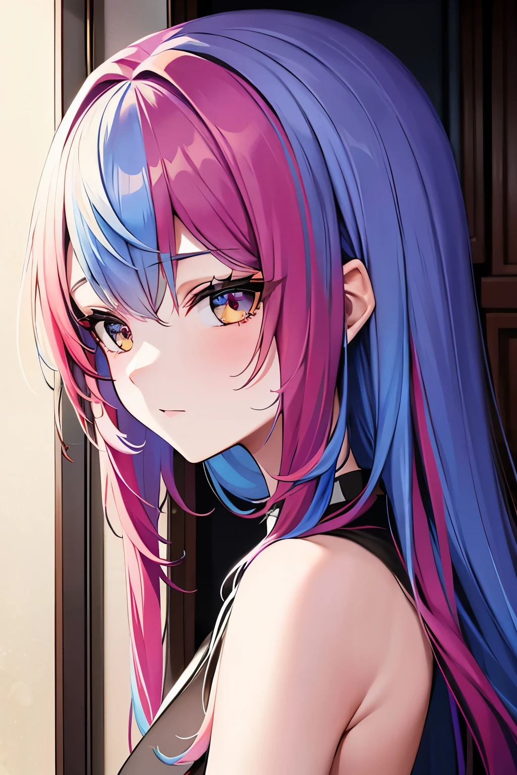 Masterpiece, best quality, beautiful girl, multi-colored hair,