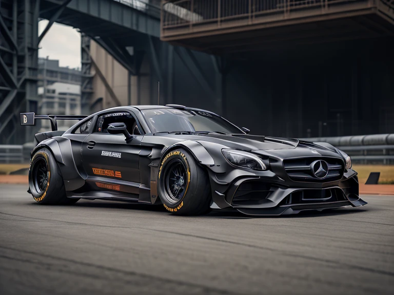 Mercedes, ,(LB-Works Full Version: walk)、(86 Gas Turbine)、(drift)、Sponsor logo、future、Racing Specifications、(Gorgeous design)、Live Recording、detail、Deep Edge、Wide tires、Track、Turn on the light