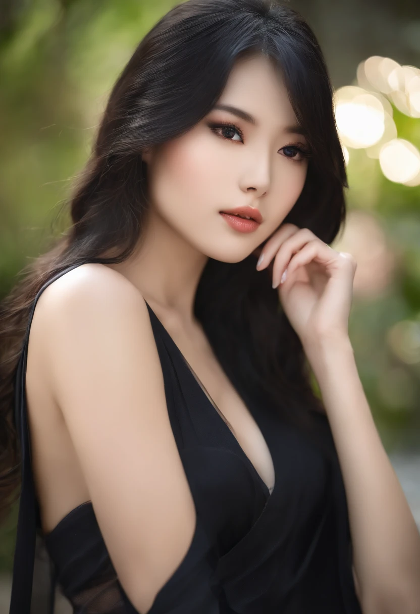 fumika baba, beauty japanese girls , half body, nice body, perfect breast, beauty long black hair, perfect saturation, perfect eyes, perfect face, perfect lighting, vibrant colors, innocent expression, delicate features, stunning beauty, realistic skin texture, glossy lips,