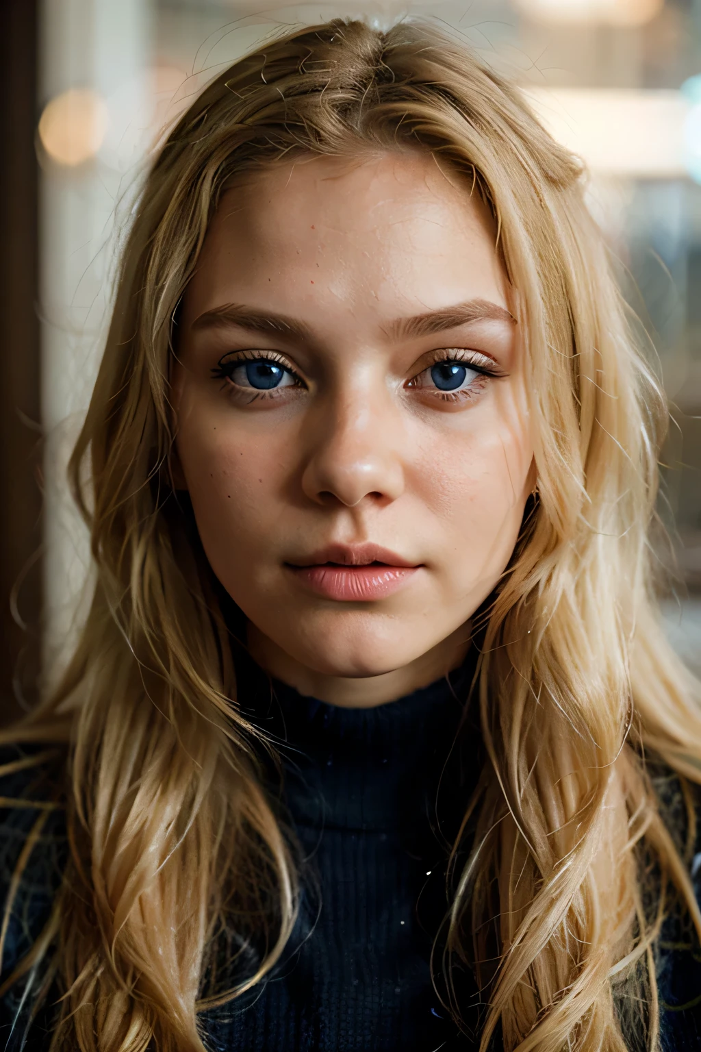 Blonde, blue eyes