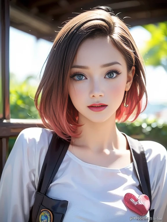 (best quality, 8k, photorealistic:1.5), (solo, one girl:1.5),(shine a bright light on women),(ultimate beautiful girl),(shiny skin),(oily skin),(pink hair:1.5),(short hairstyle:1.3),(cool beauty),Blush brown makeup , dark eye makeup , use pink glossy lipstick,(big beady eyes girl:1.5),(droopy eyes girl:1.5),(blue eyes:1.5),(thin girl:1.5),(baby face girl:1.5),(healthy body),(sex appeal),(sweet smelling girl),(she works for low wages),(kind-hearted woman),(she has a nice smile),(woman with a happy look),(she is very sociable),(from a very poor family),(virgin girl),(She is a secret pervert.),(she covertly lewd),(she looks so erotic),chuuChloe,(woman with very soft breasts),(woman fantasizing about sex),(allurement),(impressive eyes:1.5),(clean girl),(affability),(cute smile),(good personality),(serious personality),(wants sex),(want to masturbate),(want to have sex forcibly),(relaxing time),(hair ornaments),(compassion),(impurity),(love filled),(get horny),(No love experience),(teenager:1.2),(boy scout uniform1.5)