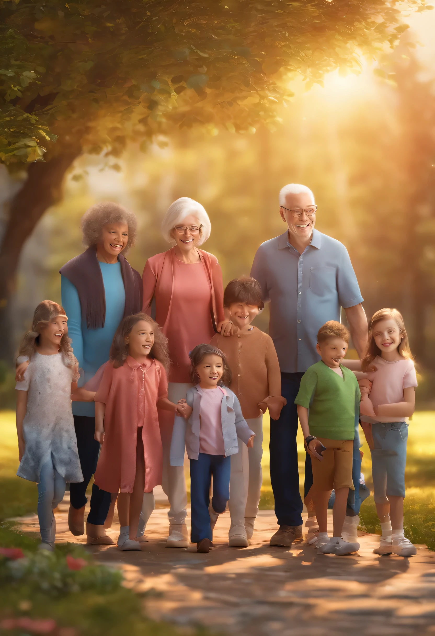 photo of grandparents and their grandchildren and great-grandchildren
