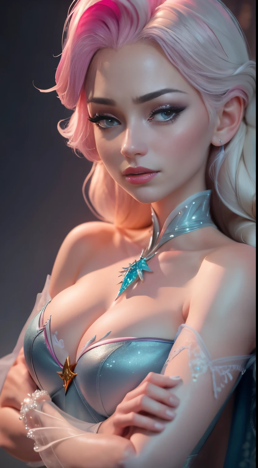 The rich world of others, social reception, Expensive jewelry, luxury, boho chic, Bohemian style, Versace style, Pink, a beautiful smiling girl with a large round elastic bust sits on a huge magnolia flower, Flow art by Malevich + some liquid acrylic, hyperrealism, Ultra detailed face, Bohemian atmosphere, soft light, stylish bow, aerial, transparent, men's magazine photography, octane number, clearance, 128K coherent; Ultra Focus; Ultra Detail; Bimbo, очень Bimbo, 35 years, unreal beauty