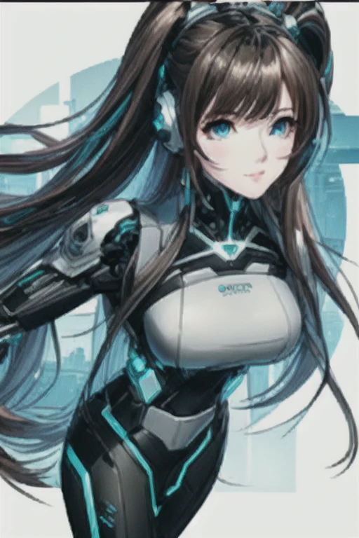 a close-up of a person with long hair and a robot suit, cyborg - garota, perfect android garota, cyborg garota, android heroine, mulher ciborgue de anime perfeita, beutiful garota cyborg, Biomechanical Oppai, anime cyborg, cute cyborg garota, beutiful white garota cyborg, totally robotic!! garota, anime manga robot!! anime garota, cyberpunk anime garota