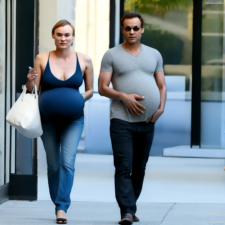 solo extremely pregnant Emily Deschanel full body alone