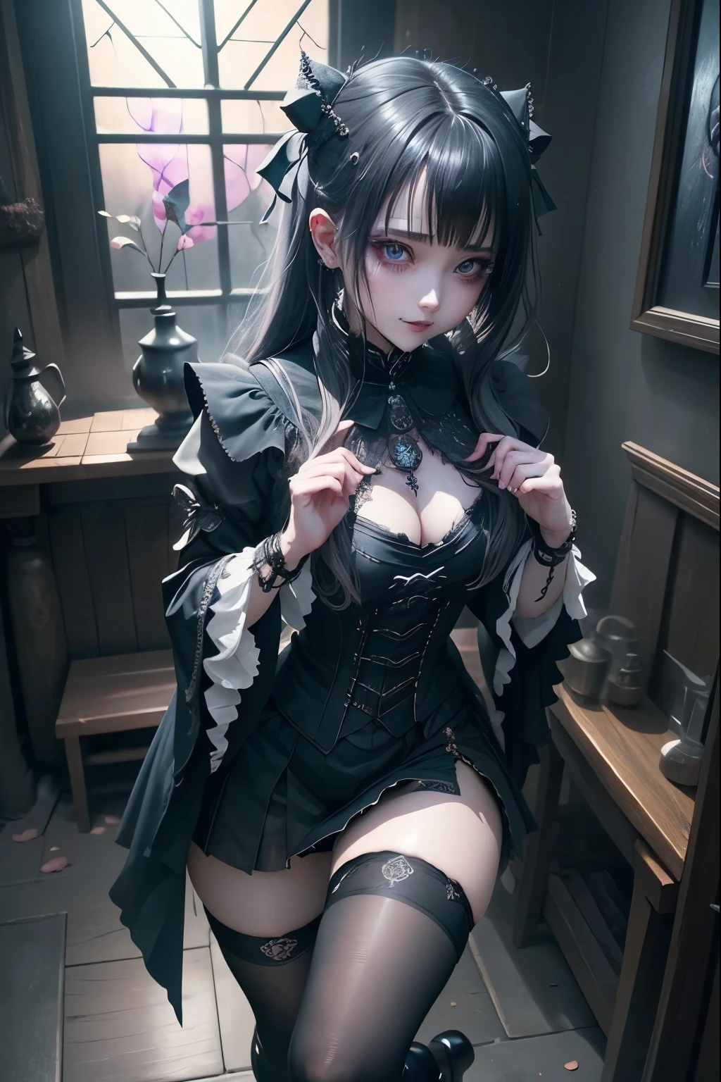 ハードDark Gothicメイク、my sanity、deep night sky、Horror、Black dark eyeshadow、cry、sad、Good skin radiance、Dark Gothicメイク、Dark smile、palace、The beauty of fragrance、22 years ago、Expression of intense sexual pleasure、Embarrassed look、Dark Gothic、Obscene language、highest quality、View 5 books、Expression of sexual pleasure in suffering、Drunk face、紫のMaid clothes、Mysterious、Noble、A face that is holding back the toilet、Super sexy、Loving smile、Twin tail hair、jet black ruffle skirt、Right blue eye, Left eye is red、Super bewitching pose、Platform Heel Shoes、Heavy makeup、Black lipstick、Make the world beautiful、Gothic ta Clothing、A little slimmer、Silver Hair、Long Hair Straight Hair、Cute Gothic Loliress、Beautiful Face、elegant features、Fascinating face、Knee-high socks、Stained glassが背景、Chest glistening with sweat、The room is dark、goth long dress、Bell Sleeves、Wizard Sleeve、decadent look、Sexually excited expression、gothic mode、Glossy thighs wet with water、Thighs that are wet and shiny with oil、Background of a room full of roses、sad表情、Rose Maiden、The embroidery is pink、The dress has pink embroidery、Thigh-high socks、Knee-high socks、Gentle expression、masturbation behavior、Dark black eyeshadow、despicable act、Stained glassと薔薇背景、Wearing black underwear、Black panties、thighs are a little thin、Female Duo、female couple、i have lesbian friends、hug a girl、A blue lightning bolt glows in his right hand.、Blue electromagnetic waves shine in my hands.、dark church background、Stained glass、black metal world、Dark Castle、Dark Room、Slender body、upright、walk、Are standing、gothic long dresaid clothes、Victorian dresses、Her thighs shine with a lot of sweat、My body is wet and shiny、Lots of glitter on the thighs、sweating、My thighs are sticky from sweating、Sweat glistens on the thighs, The whole body is sweaty and shiny、pretty sweaty、My thighs are sweaty、My thighs are so wet、My thighs are shining with sweat、A lot of sweat glistens all over the body、Legs are slightly slender、