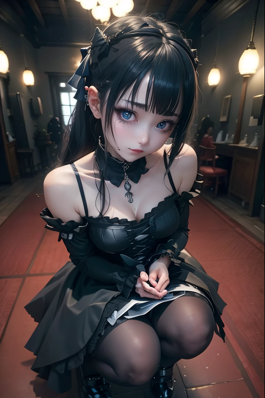 ハードDark Gothicメイク、my sanity、deep night sky、Horror、Black dark eyeshadow、cry、sad、Good skin radiance、Dark Gothicメイク、Dark smile、palace、The beauty of fragrance、22 years ago、Expression of intense sexual pleasure、Embarrassed look、Dark Gothic、Obscene language、highest quality、View 5 books、Expression of sexual pleasure in suffering、Drunk face、紫のMaid clothes、Mysterious、Noble、A face that is holding back the toilet、Super sexy、Loving smile、Twin tail hair、jet black ruffle skirt、Right blue eye, Left eye is red、Super bewitching pose、Platform Heel Shoes、Heavy makeup、Black lipstick、Make the world beautiful、Gothic Lolita Clothing、A little slimmer、Silver Hair、Long Hair Straight Hair、Cute Gothic Lolita Dress、Beautiful Face、elegant features、Fascinating face、Knee-high socks、Stained glassが背景、Chest glistening with sweat、The room is dark、goth long dress、Bell Sleeves、Wizard Sleeve、decadent look、Sexually excited expression、Gothic Mode、Glossy thighs wet with water、Thighs that are wet and shiny with oil、Background of a room full of roses、sad表情、Rose Maiden、The embroidery is pink、The dress has pink embroidery、Thigh-high socks、Knee-high socks、Gentle expression、masturbation behavior、Dark black eyeshadow、despicable act、Stained glassと薔薇背景、Wearing black underwear、Black panties、thighs are a little thin、Female Duo、female couple、i have lesbian friends、hug a girl、A blue lightning bolt glows in his right hand.、Blue electromagnetic waves shine in my hands.、dark church background、Stained glass、black metal world、Dark Castle、Dark Room、Slender body、upright、walk、Are standing、gothic long dresaid clothes、Victorian dresses、Her thighs glisten with sweat、My body is wet and shiny、Lots of glitter on the thighs、sweating、My thighs are sticky from sweating、Sweat glistens on the thighs, The whole body is sweaty and shiny、pretty sweaty、My thighs are sweaty、My thighs are so wet、My thighs are shining with sweat、A lot of sweat glistens all over the body、glamorous legs、The thighs are the best、