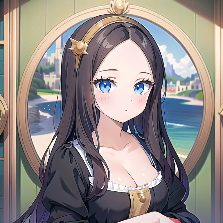 une femme, Mona Lisa, sexy, 25 ans, HD, masterpiece, in a medieval castle, dans la salle de bain, juppon, se lavant le visage