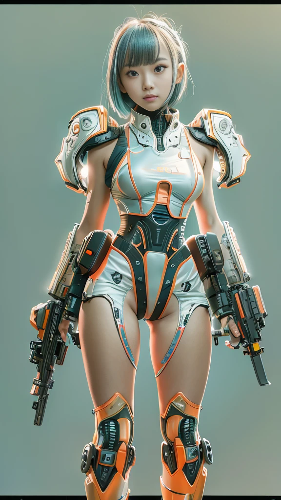 high quality, ​realistic masterpiece, two close friends, Beautiful tween girls, small skinny girls, cute girl face, cyberpunk, Wearing futuristic robotic tactical shear armor cyberpunk suit with cutouts showing abs, skinny athletic body showing legs, innocent, playful, Famous actresses of Japan, very beautiful face