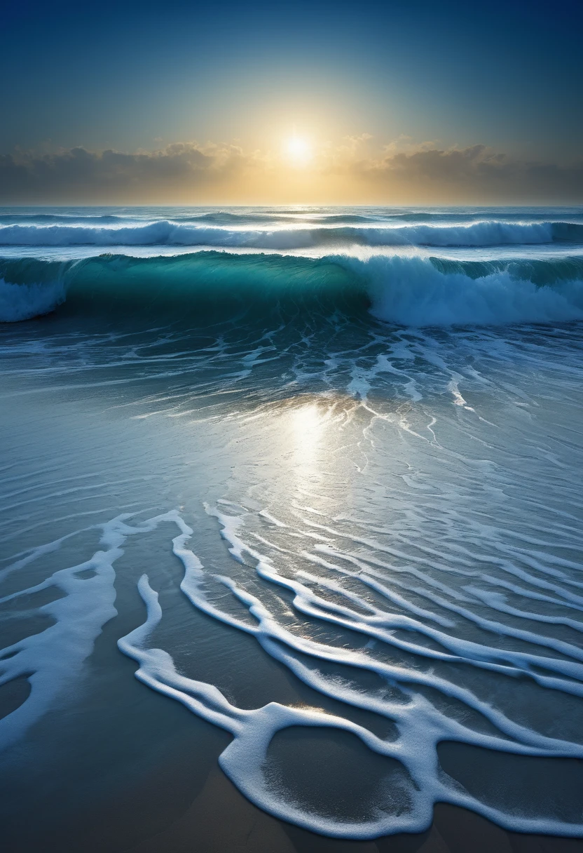 Blue Coast, beach, by Josh Adamski, best quality, masterpiece, very aesthetic, perfect composition, intricate details, ultra-detailed