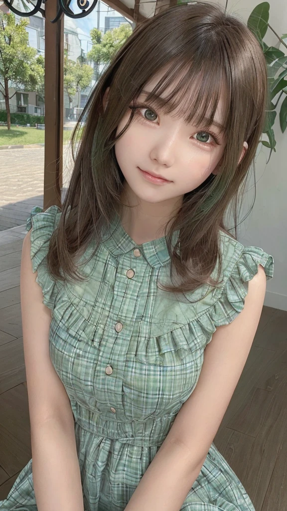 ((Highest quality)), ((masterpiece)), masterpiece, Great illustrations, Highest quality, Particles of light, Very detailed, 8k wallpaper, (Vibrant colors:1.2), (girl), , (View,Male perspective、View from above:1.4), sunlight, Shadow,