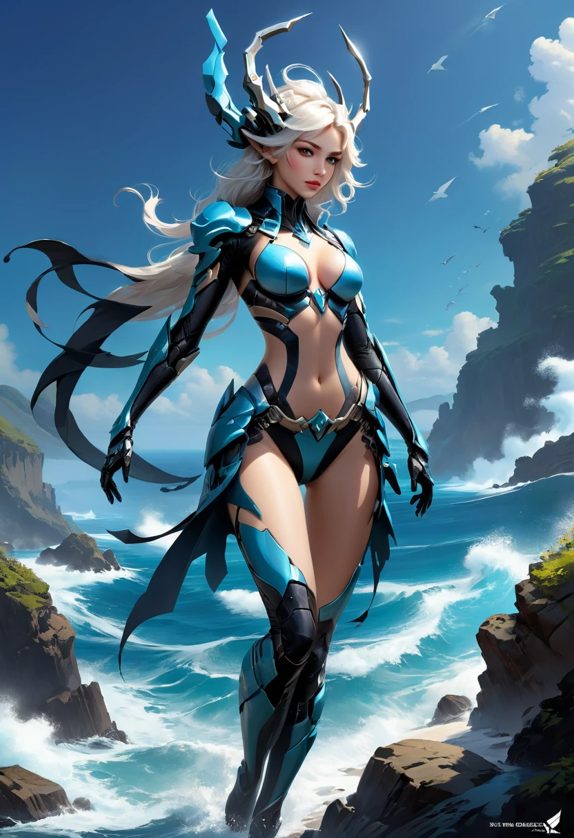 Blue Coast, (masterpiece, best quality, Professional, perfect composition, very aesthetic, absurdres, ultra-detailed, intricate details:1.3), by Benedick Bana