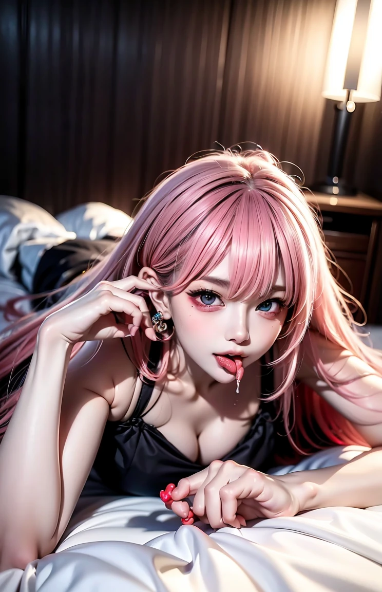 ((Shot from directly above, Long Shot, looking at the camera)), (((Lie on your back on the bed、sleep with legs apart:1.8))), 1 girl, 一人in, [dark blue and pink hair: blue and pink hair:0.2], cyber punk, high tech, in, Machinery Parts, looking at the audience, black eyes, Long Hair, Luminous Laser Women Super Tech Jumpsuit, cyber punk mechanical body parts, With tattoos, interior, Luminous Laser Earrings. High Contrast, night, black, [freckles:0.9], transparent rainbow reflecting, Long Hair, chest, The face of the most beautiful Korean woman with white skin, fascinating look, (Sexy pose: 1.5), (Underarm, Underarm), Eva, Complex background, Sony α6300, Very beautiful and gorgeous anime illustration, 映画的な視点in，(Relaxed pose: 1. 5), Eva, Complex background, Sony α6300, Very beautiful and gorgeous anime illustration with a cinematic perspective. (Seduce a man, Mischievous look:1.5), (Mischievous Smile:1.3), (tongue licking:1.4), ((足を開いたSexy pose:1.7)), ((chestに焦点を当てる)), ((大きなchest, chestの谷間))、((Lewd pose with legs spread:1.8)), (((正常位inSEX))), (((Surrender to joy:1.6))), (((Sperm splattering all over the body))), (((A woman raped by many guys)))