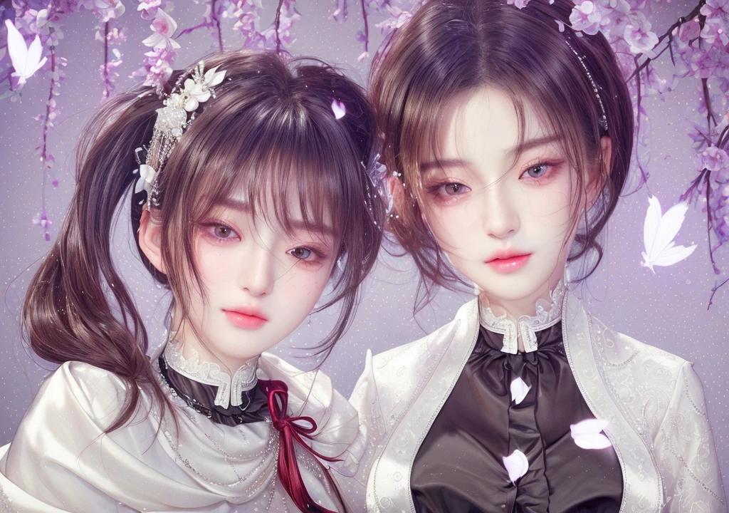 top-quality、​masterpiece、超A high resolution、(Photorealsitic:1.4)、1girl in、enticing、looking in camera、(((shorth hair)))、(((Large ribbon)))